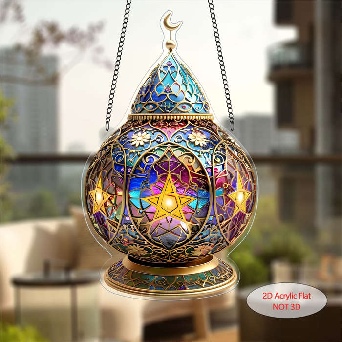 1pc 2D Flat   acrylic Ramadan lantern light catcher garden light catcher Islamic festival dec