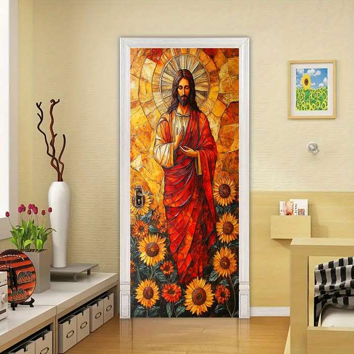 1pc 76.96x199.9cm Jesus Christian Themed Stickers
