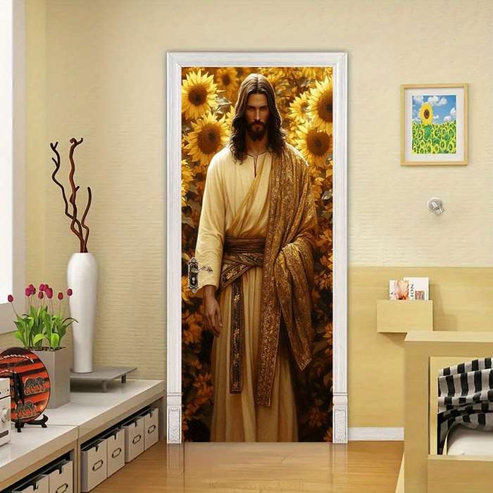 1pc 76.96x199.9cm Jesus Christian Themed Stickers