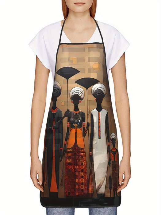 1pc Apron Featuring Artwork of African Tribal Women Designed for Both Men And Women.