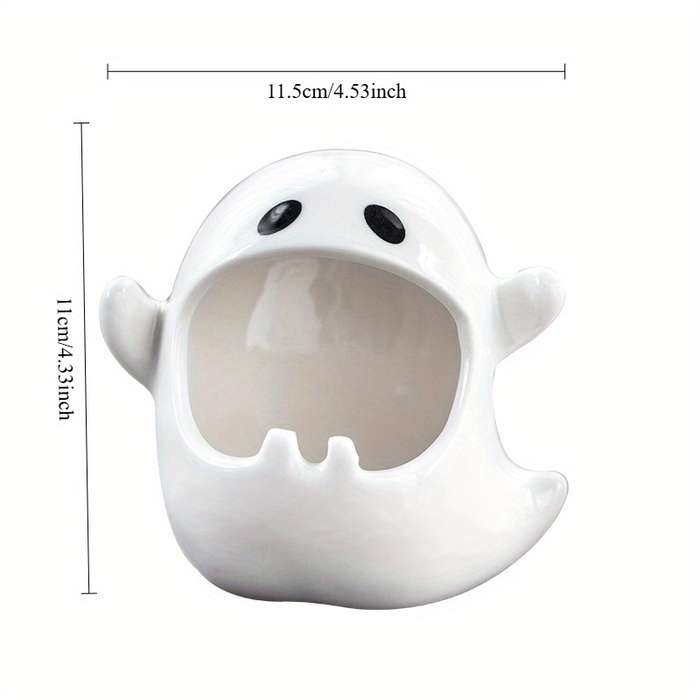 1pc Cute Ghost Ashtray Ceramic Irregular Shape High-End Decoration No Electricity Required for