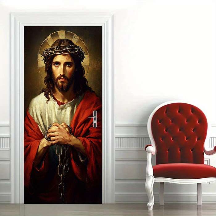 1pc 76.96x199.9cm Jesus Christian Themed Stickers