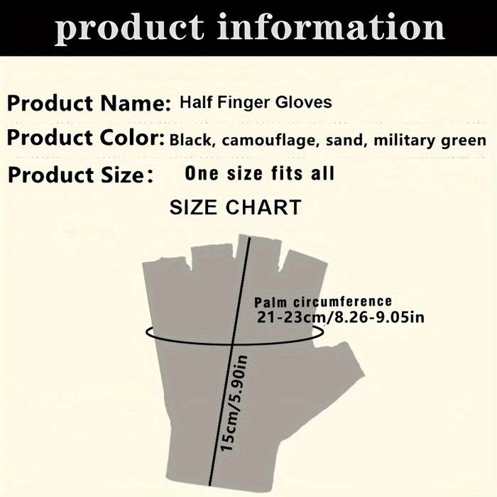 1 Pair Sand Color One Size Outdoor Sports Gloves