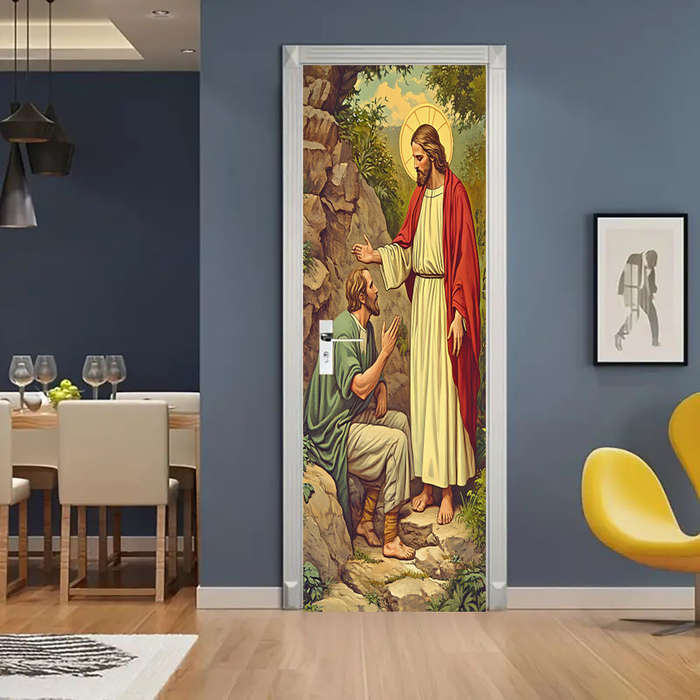 1pc 76.96x199.9cm Jesus Christian Themed Stickers