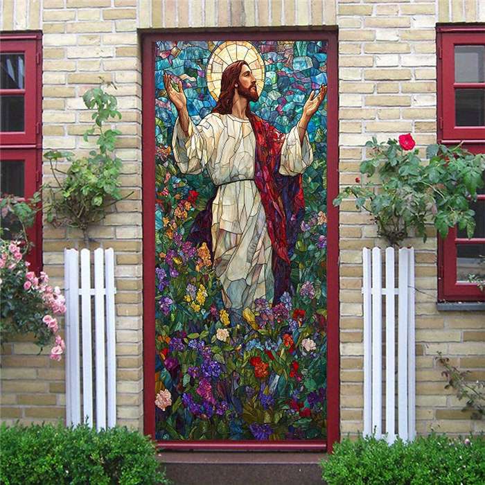 1pc 76.96x199.9cm Jesus Christian Themed Stickers
