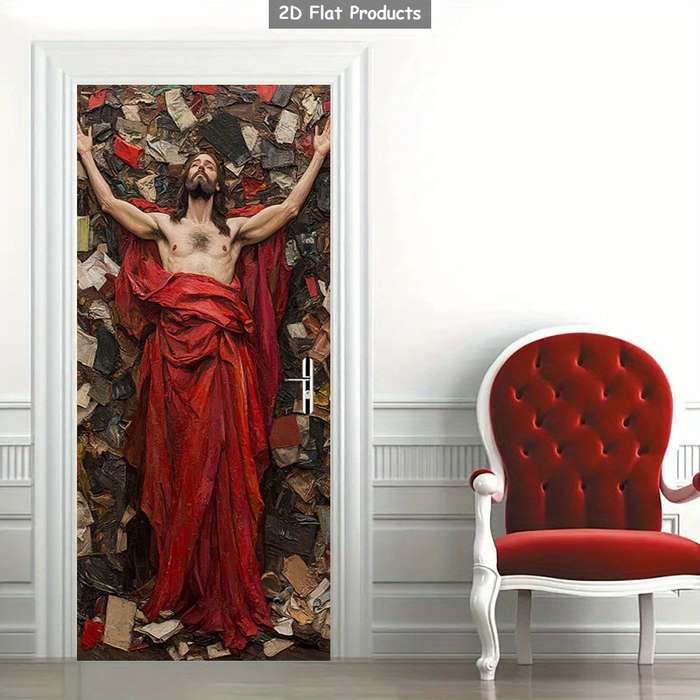 1pc 76.96x199.9cm Jesus Christian Themed Stickers
