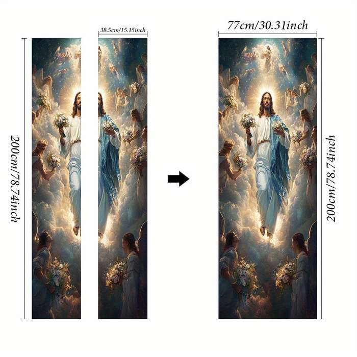 1pc 76.96x199.9cm Jesus Christian Themed Stickers