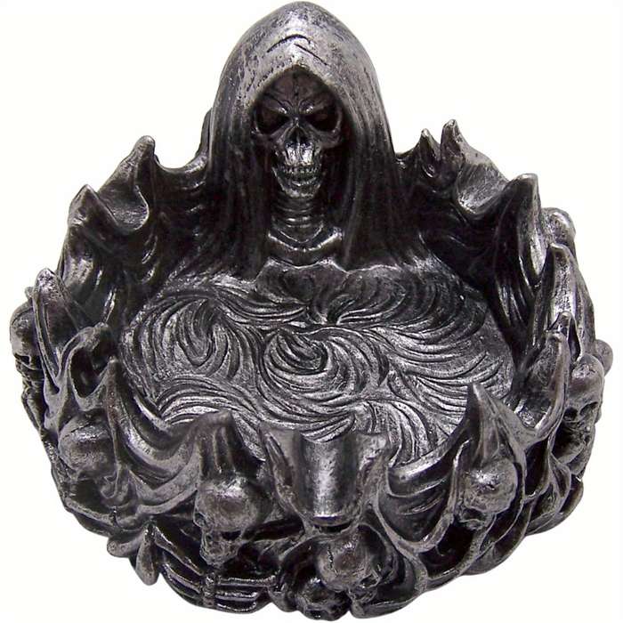 1pc Gothic Skeleton Reaper Ashtray Polyresin Halloween Decor Artistic High-End Smoking Accessory