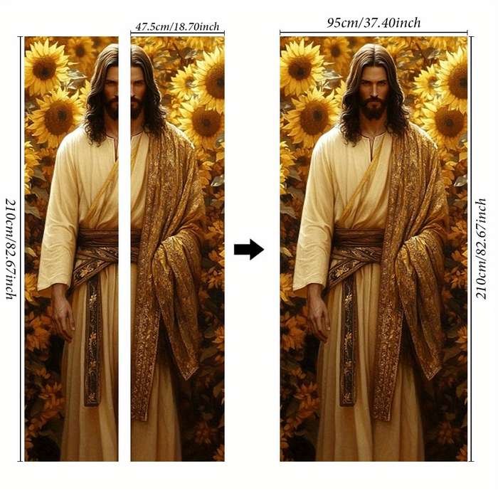 1pc 76.96x199.9cm Jesus Christian Themed Stickers