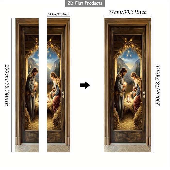 1pc 76.96x199.9cm Jesus Christian Themed Stickers