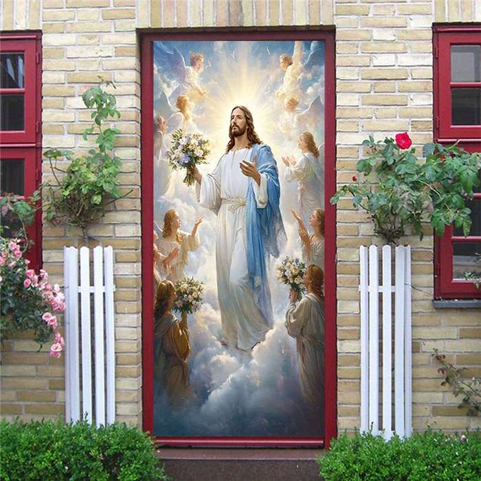 1pc 76.96x199.9cm Jesus Christian Themed Stickers