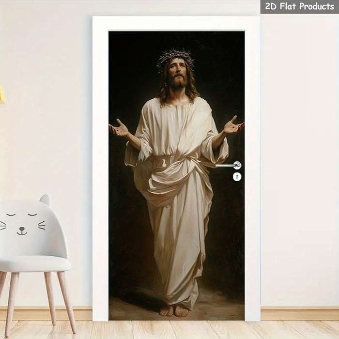 1pc 76.96x199.9cm Jesus Christian Themed Stickers