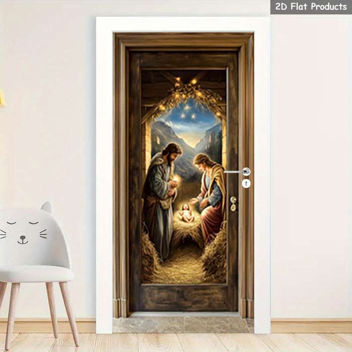 1pc 76.96x199.9cm Jesus Christian Themed Stickers