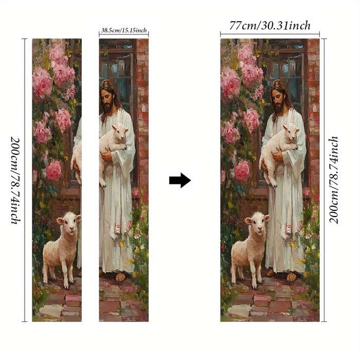 1pc 76.96x199.9cm Jesus Christian Themed Stickers