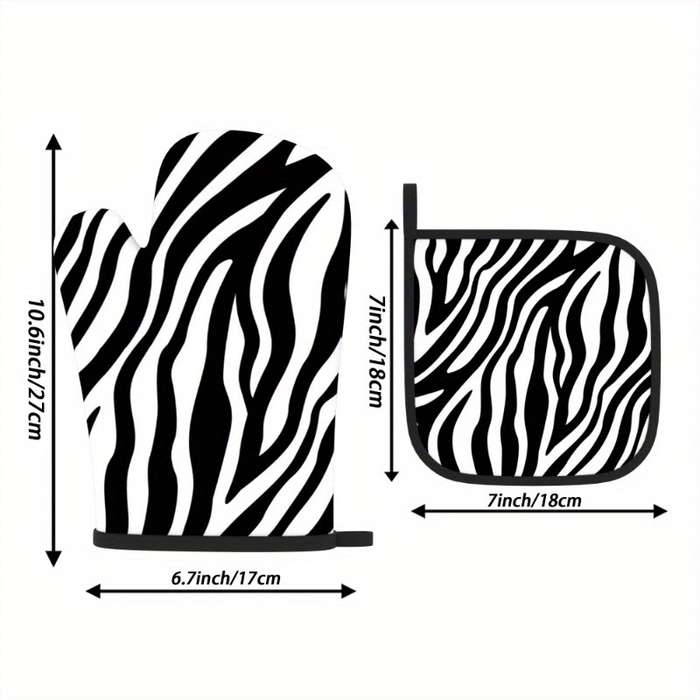 2pcs 26.92x17.02 cm Heat Resistant Oven Mitts And Potholders