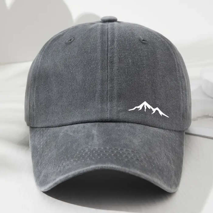 1pc Retro Adjustable Baseball Cap with Mountain View Print Soft Top Dad's Hat Sun Protection Perfect