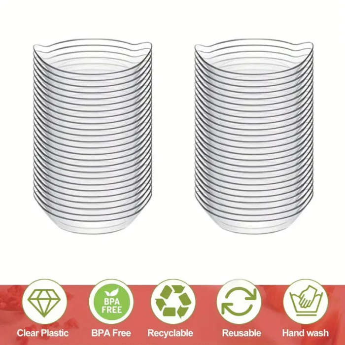 50-Piece Stackable Plastic Bowls