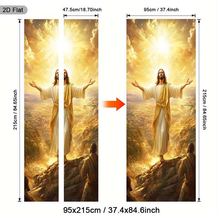 1pc 37.4x84.6 inches   95x215 cm   Jesus Christian Themed Stickers