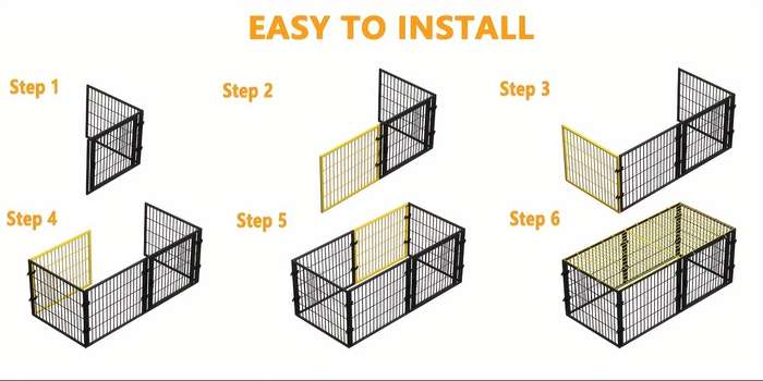 1pc 120CM*60CM*70CM Black Pet Cage
