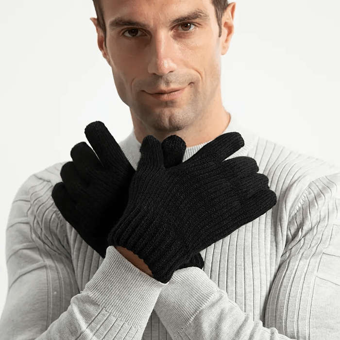1 Pair Light Gray Warm Gloves