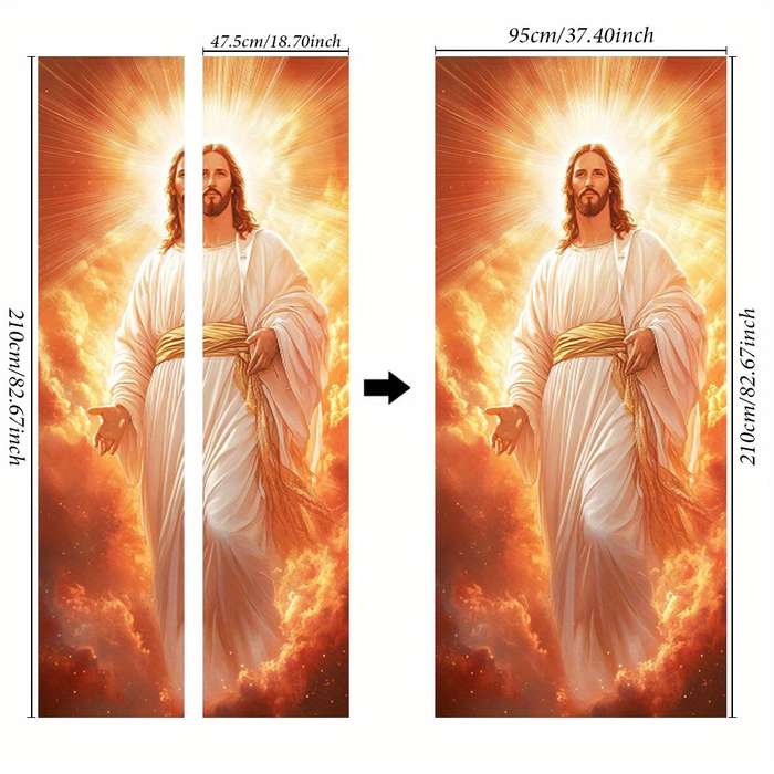 1pc 76.96x199.9cm Jesus Christian Themed Stickers