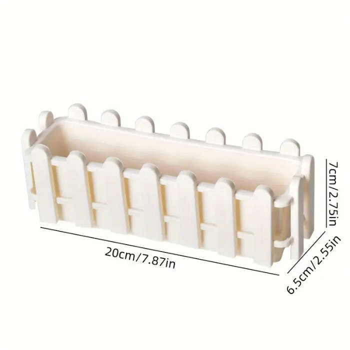 6-Pack White Artificial Fence Flower Pots