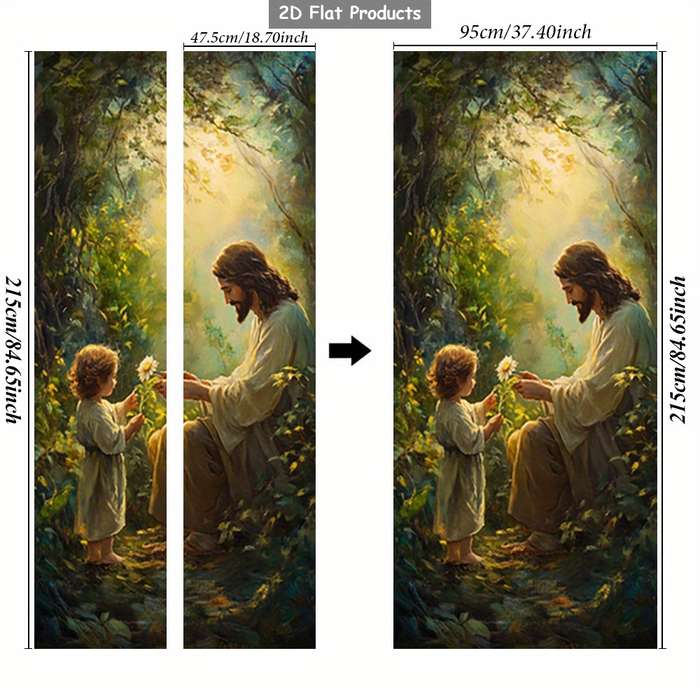 1pc 76.96x199.9cm Jesus Christian Themed Stickers