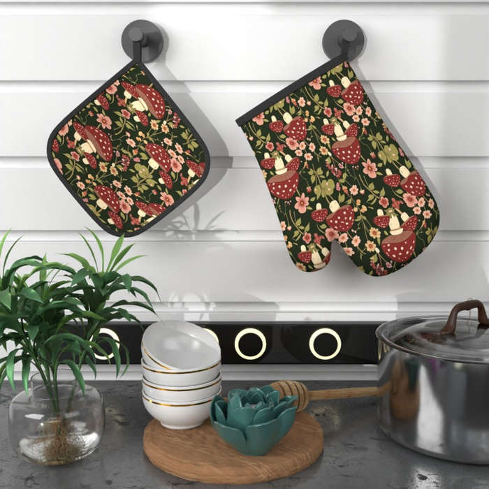 2pcs 26.92x17.02 cm Heat Resistant Oven Mitts And Potholders
