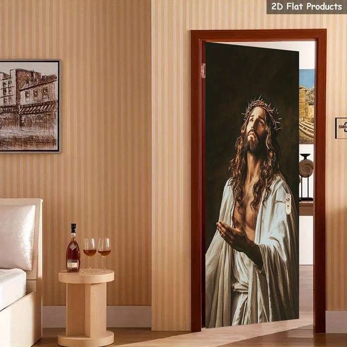 1pc 76.96x199.9cm Jesus Christian Themed Stickers