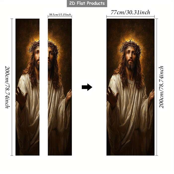 1pc 76.96x199.9cm Jesus Christian Themed Stickers