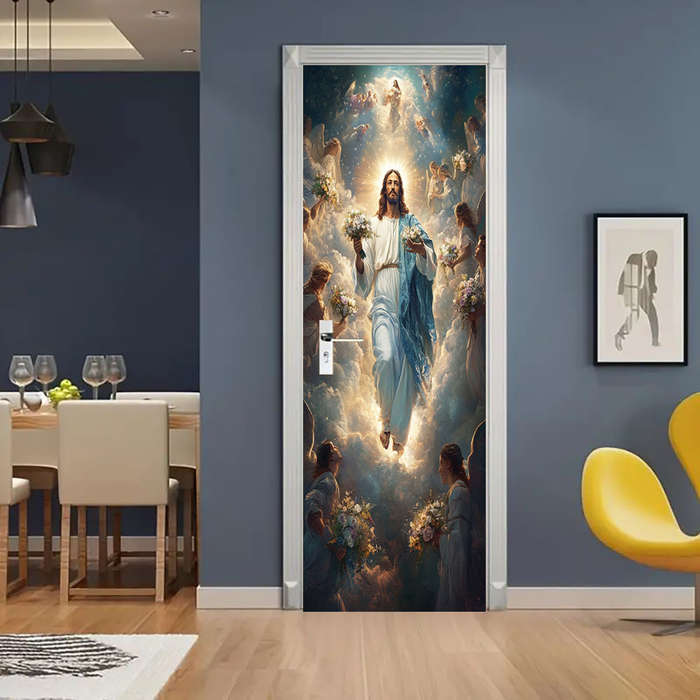 1pc 76.96x199.9cm Jesus Christian Themed Stickers