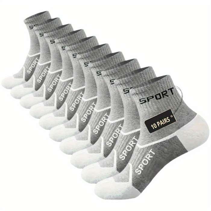 10 Pairs Of White One Size High Elastic Socks