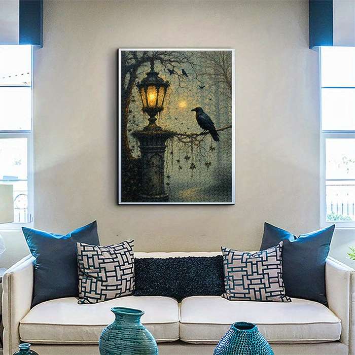 1000pcs Raven Lantern Paper Puzzle Large Adult Jigsaw Toy with Waterproof Scrat