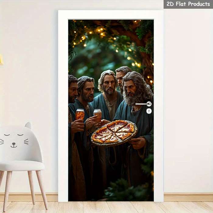 1pc 76.96x199.9cm Jesus Christian Themed Stickers