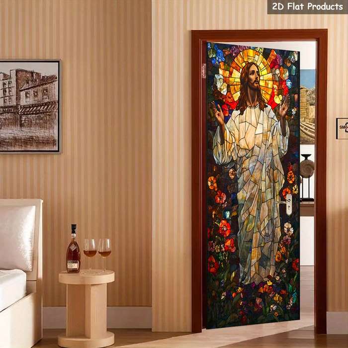 1pc 76.96x199.9cm Jesus Christian Themed Stickers