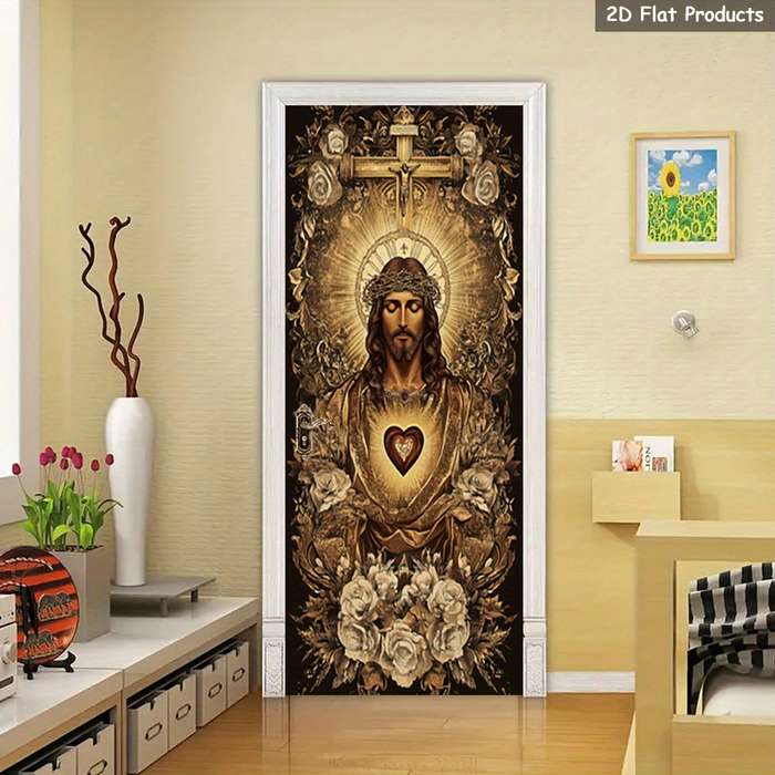 1pc 76.96x199.9cm Jesus Christian Themed Stickers