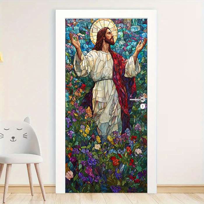 1pc 76.96x199.9cm Jesus Christian Themed Stickers