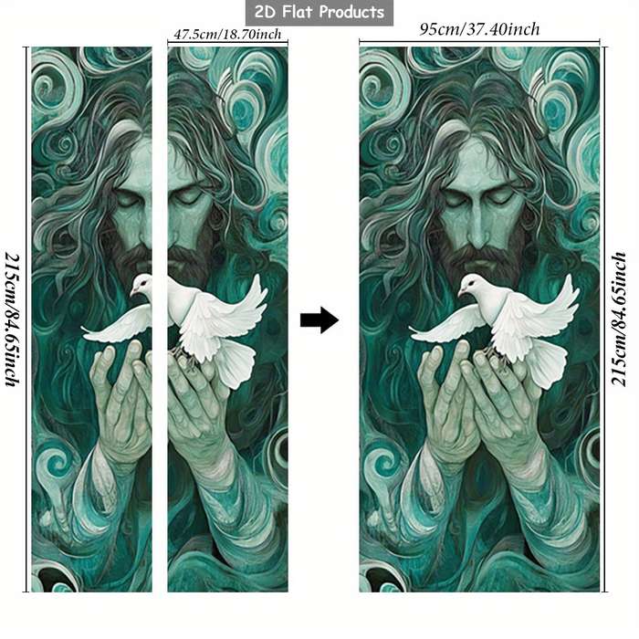 1pc 76.96x199.9cm Jesus Christian Themed Stickers