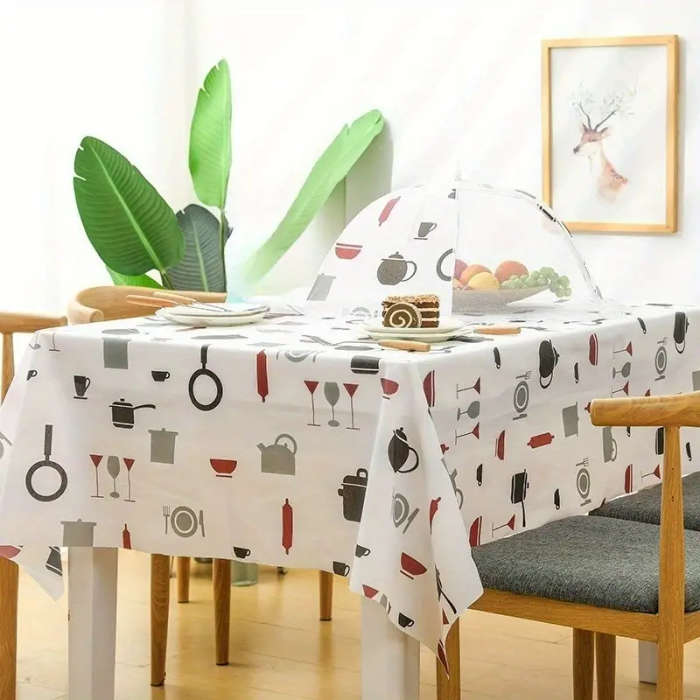 Grid Pattern Pvc Tablecloth