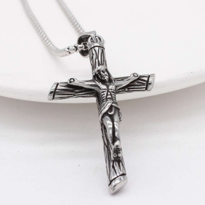 1 Piece Cross Charm Add Pearl Chain Jesus Theme Pendant