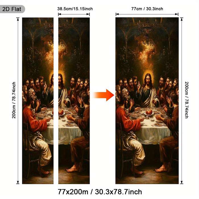 1pc 30.3x78.7 inches   77x200 cm   Jesus Christian Themed Stickers