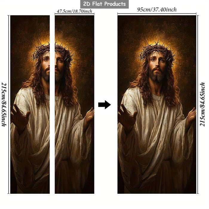 1pc 76.96x199.9cm Jesus Christian Themed Stickers