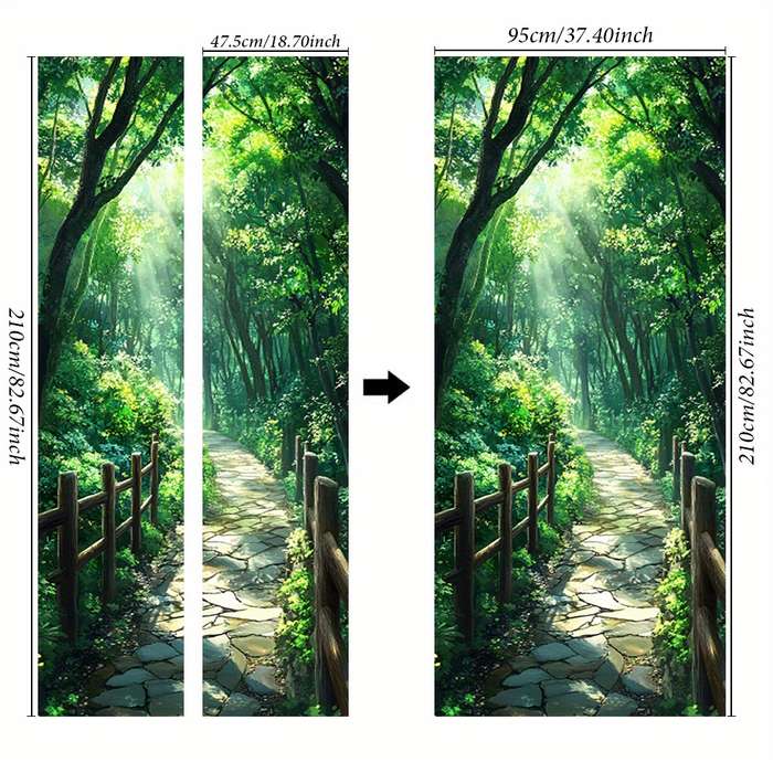 1Pc 95.0x214.88cm Door Window Sticker