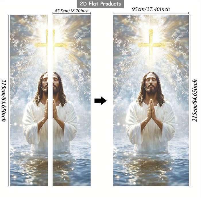 1pc 76.96x199.9cm Jesus Christian Themed Stickers