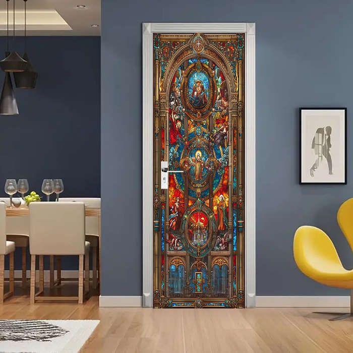 1pc 76.96x199.9cm Jesus Christian Themed Stickers