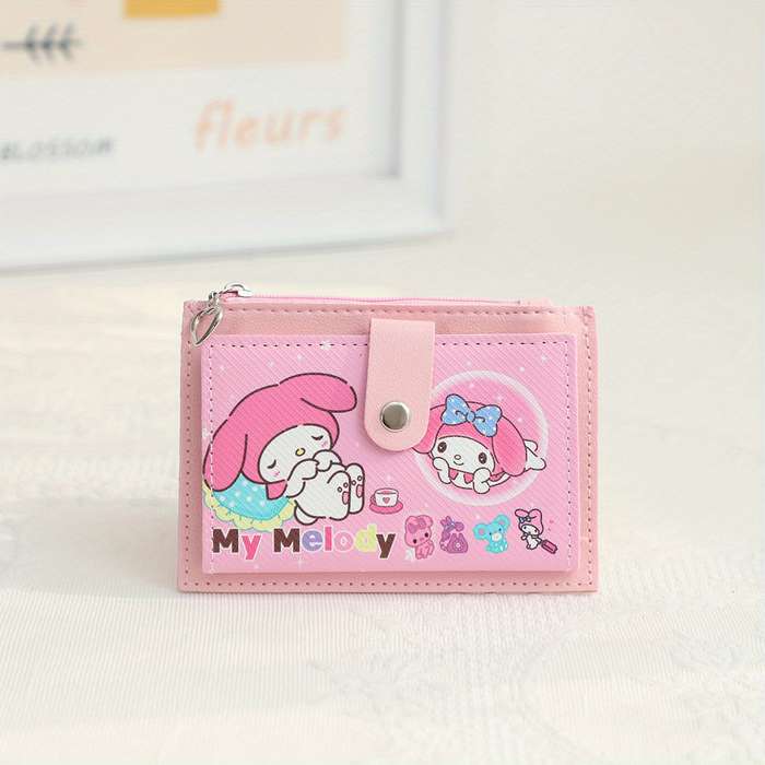 1pc Sanrio Kuromi Multi-Functional Card Holder Coin Purse C Cute Cartoon Design PU Material