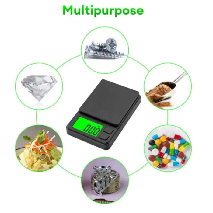 1pc Compact 1000g x 0.01g Precision Digital Pocket Scale with Backlit LCD Versatile for Food Jewelry