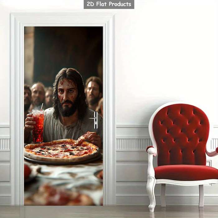 1pc 76.96x199.9cm Jesus Christian Themed Stickers