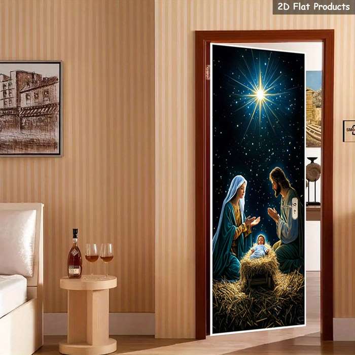 1pc 76.96x199.9cm Jesus Christian Themed Stickers