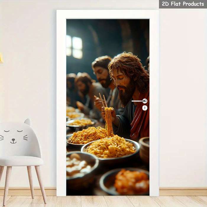 1pc 76.96x199.9cm Jesus Christian Themed Stickers